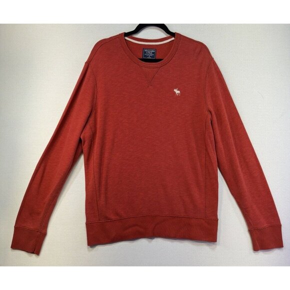 Abercrombie & Fitch Mens Muscle Knit Shirt Size Large Burnt Orange Long Sleeve - Picture 1 of 14